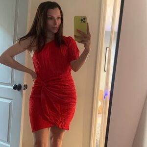 Elegant Red One-Shoulder Dress